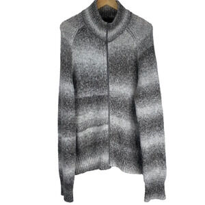Banana Republic Wool Cardigan L Ombre Full Zip Boho Preppy Neutral Minimalist